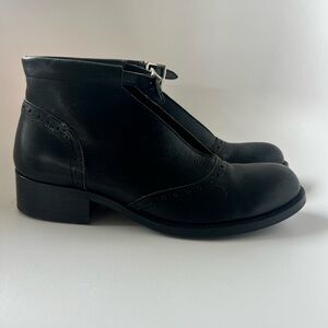 Chic Black Leather Ankle Booties
